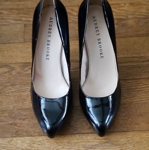 Black patent leather heels